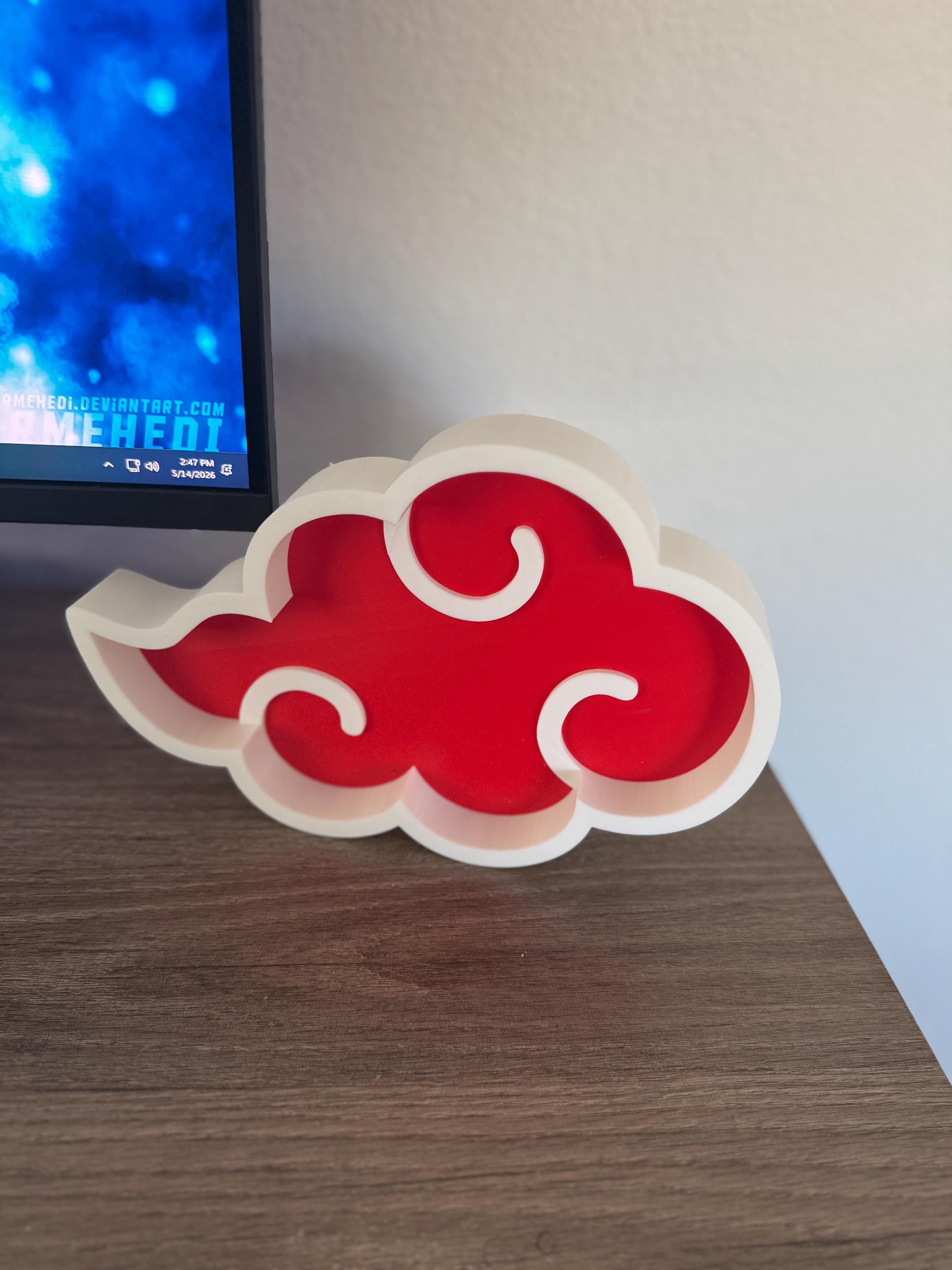Naruto Akatsuki Cloud Tray | 3D Printed Anime Desk Decor, Minimalist ...
