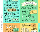 Be the Light Scripture Cards: Christian Bible Verse Prints (Digital Download)