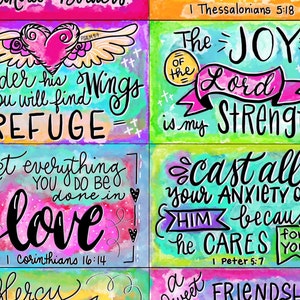 Cartes bibliques imprimables-aquarelle #1-cartes inspirantes dessinées à la main-verset biblique-cartes bibliques d'encouragement