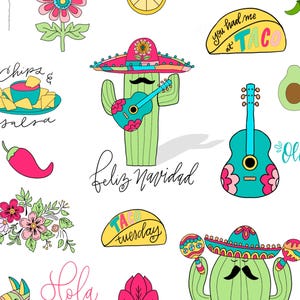 75 Mexikanische Fiesta Procreate Stempel - süße Sprüche Papier basteln - Karten gestalten - digital designen - iPad Art gestalten