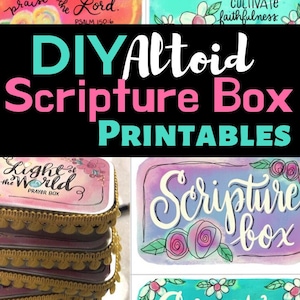 Tarjetas de Escritura imprimibles DIY se adaptan a latas de metal altoid, tarjetas inspiradoras en PDF, ministerio de mujeres, fe cristiana, regalo de estudio bíblico, BSF