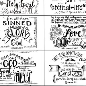 Romans Printable Black and White Scripture Cards, Inspirational Cards ...