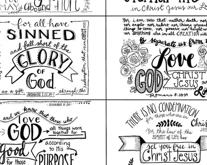 Romans Printable Black and White Scripture Cards - Etsy