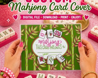 Custom Large Mahjong Card Cover ONLY- Digital File - Green