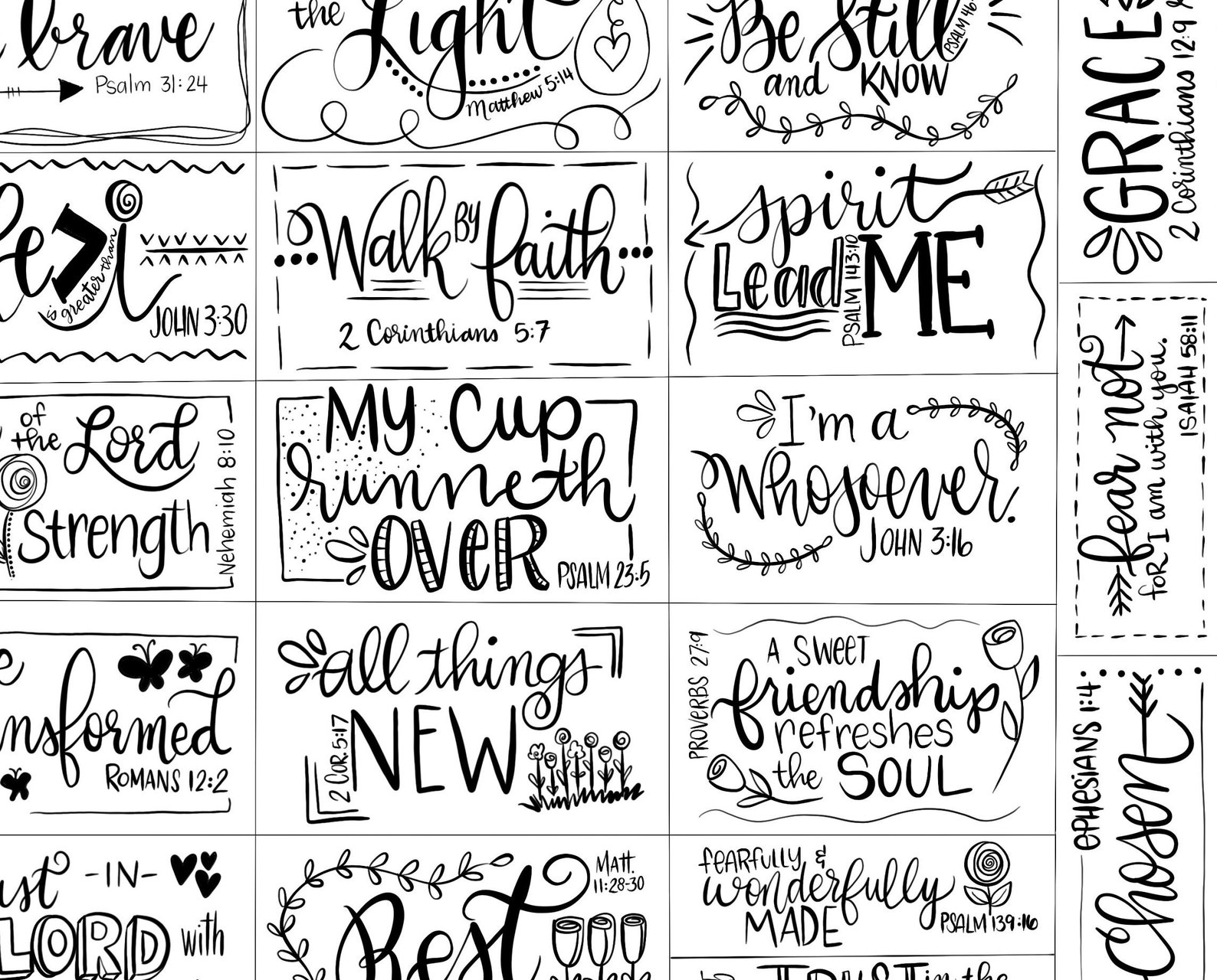 MINI Printable Scripture Cards 1 Inspirational Cards - Etsy
