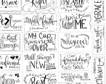 Mini Scripture Cards: Hand-Lettered Inspirational Quotes (Digital Download)