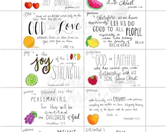 Frucht der Geistes-Schriftkarten: Christlicher Bibelvers (digitaler Download)
