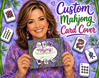 Custom Large Mahjong Card Cover ONLY- Digital File - Purple