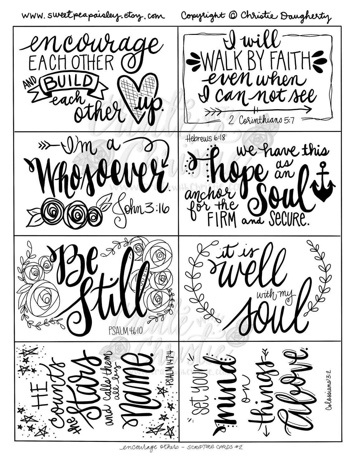 Printable Scripture Cards 2 Inspirational Cards Scripture | Etsy