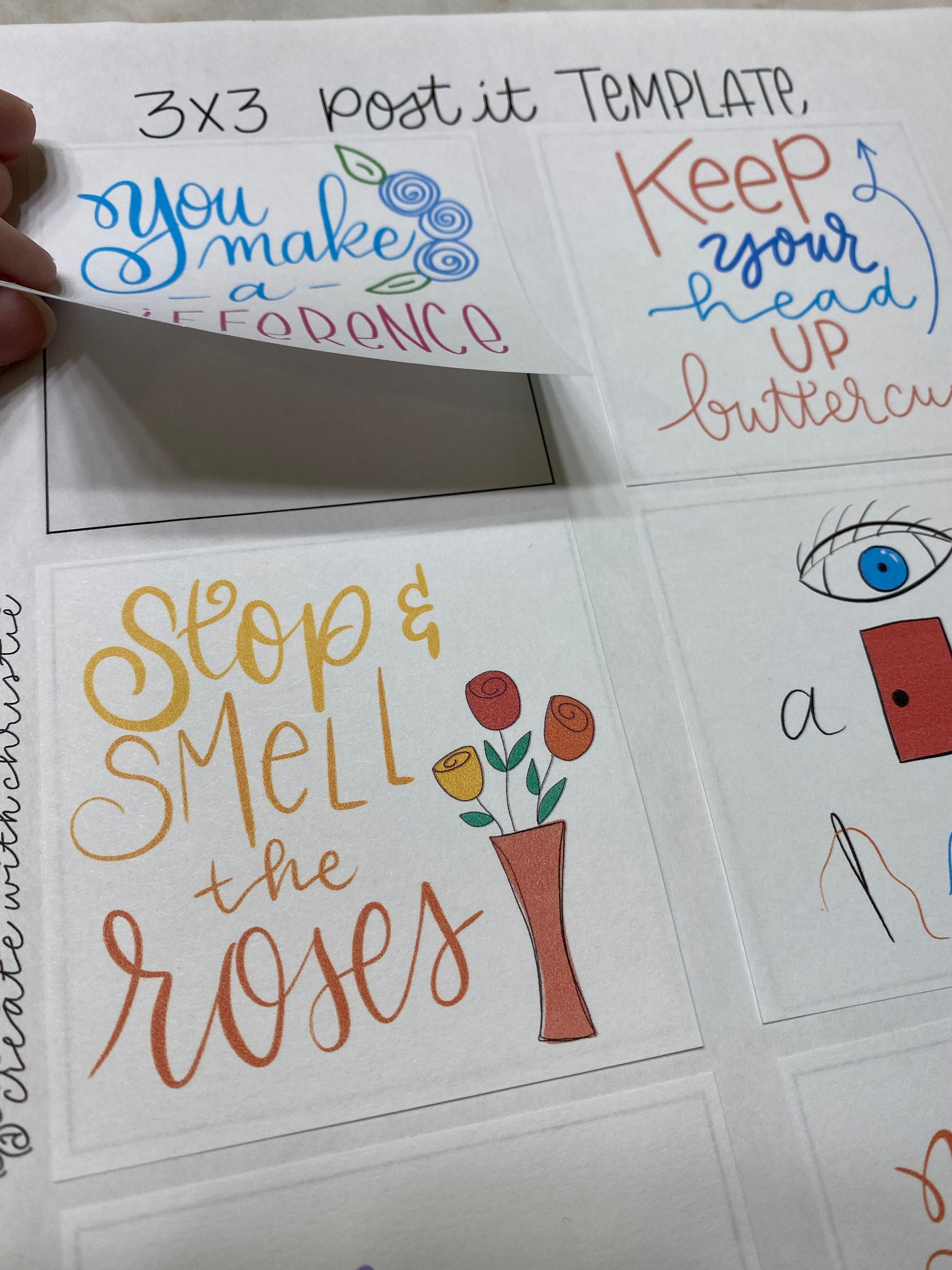 Printable Sticky Note Template: 24 Encouragement Notes (PDF & JPEG) - Etsy