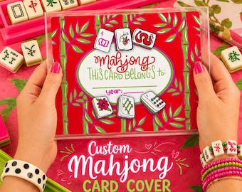 Custom Large Mahjong Card Cover ONLY- Digital File - Red