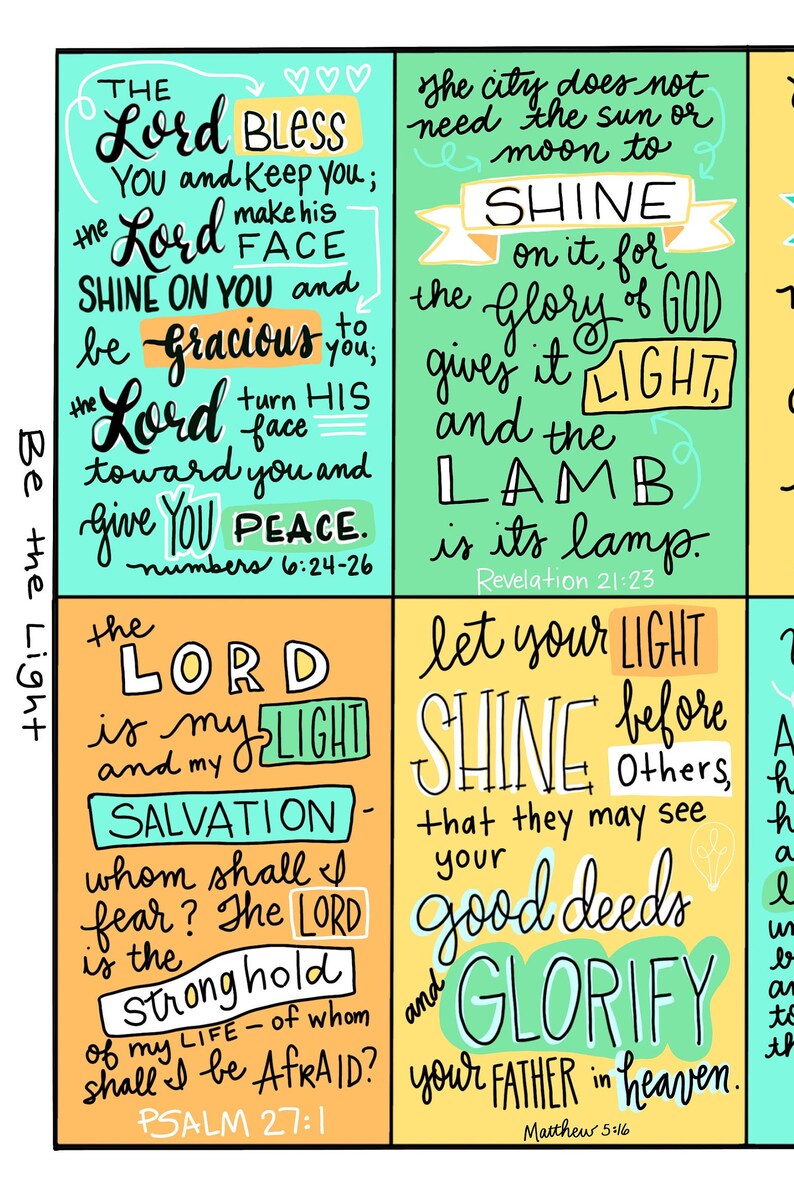 Printable Be the Light Scripture Cards bible Verses - Etsy