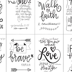 Printable Scripture cards #4 - inspirational cards - scripture memory - jpeg pdf encouragement scripture cards - digital download