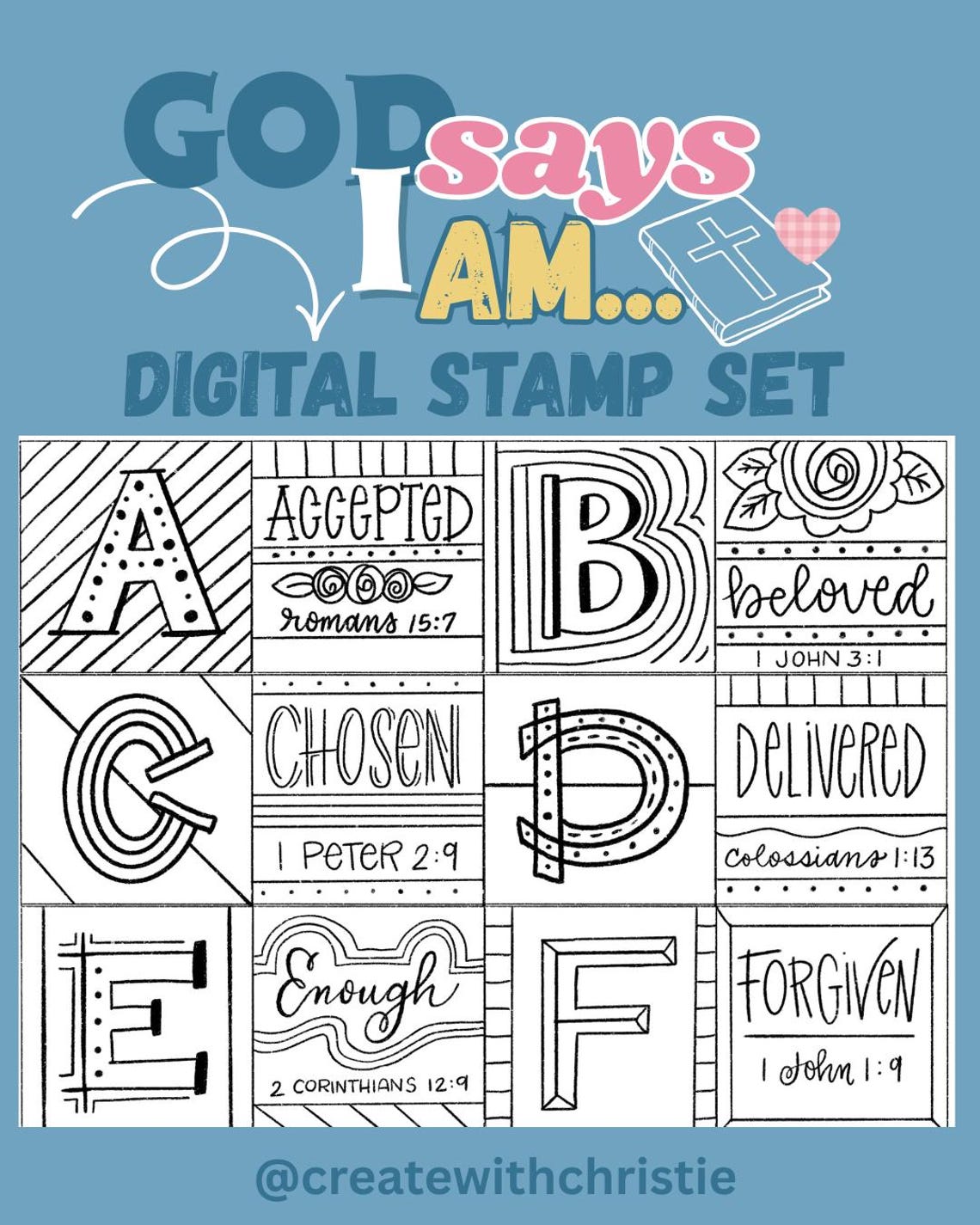 ABC - God Say I Am 2026 Procreate Stamps - Etsy