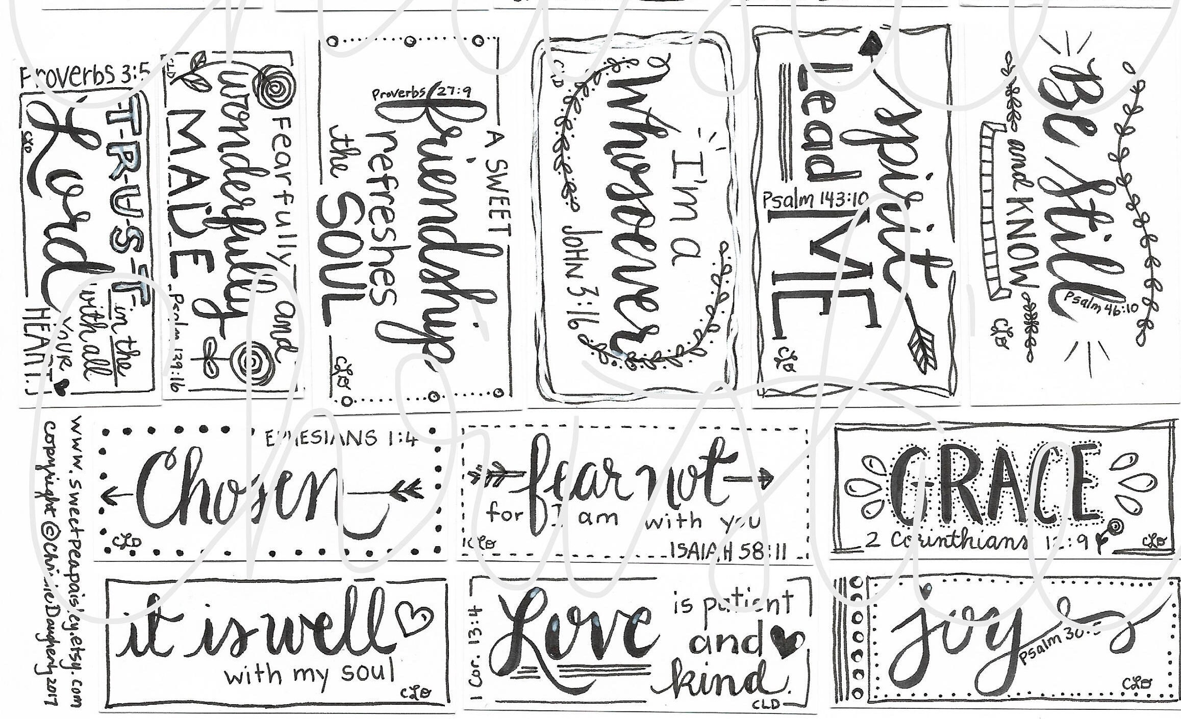 MINI Printable Scripture cards 1 inspirational cards | Etsy