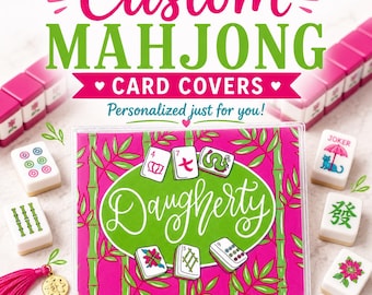 Custom Mahjong Card Cover Insert + Plastic Tri-fold Sleeve (Large Size)