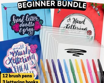 Faith Based Hand Lettering Workbook Bundle: Brush Pen & Tracing Paper