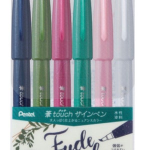 Hand lettering brush pens - Pentel fude flexible tip new colors brush markers