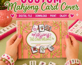 Custom Mahjong Card Cover ONLY- Digital File - Coral