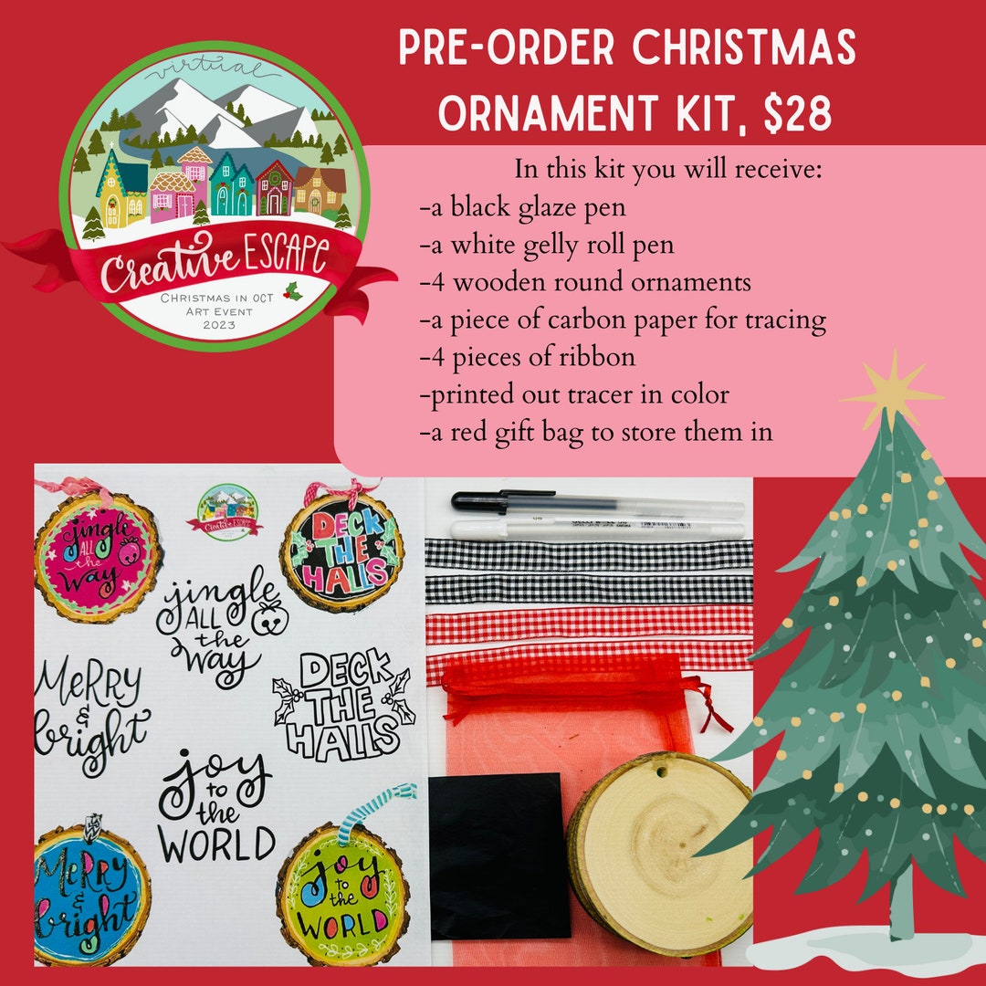 Creative Escape Christmas Ornament Supply Kit Supplies ONLY 4 Ornaments