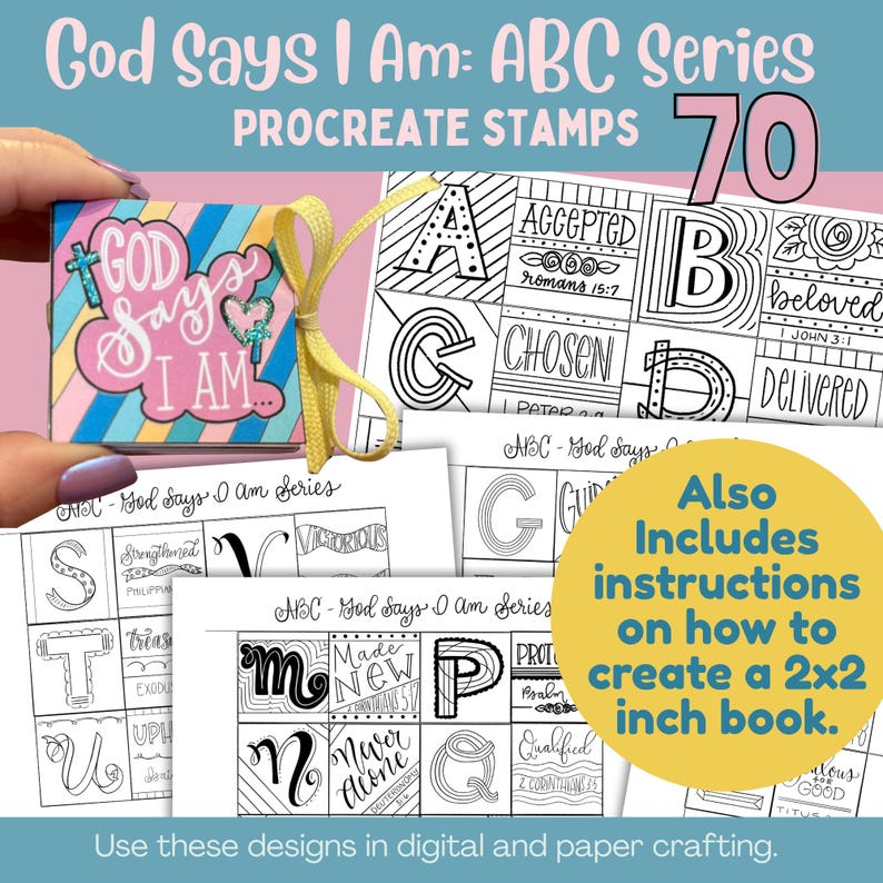 ABC - God Say I Am 2026 Procreate Stamps - Etsy
