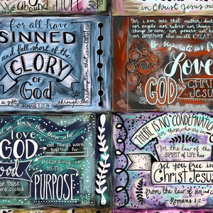 Romans Scripture Cards: Oil Painted Bible Verse Prints (Digital Download)