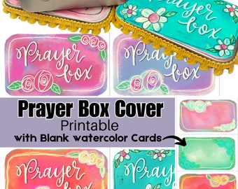 Prayer Box Cover Printable: Floral Hand Lettered Design (PDF)