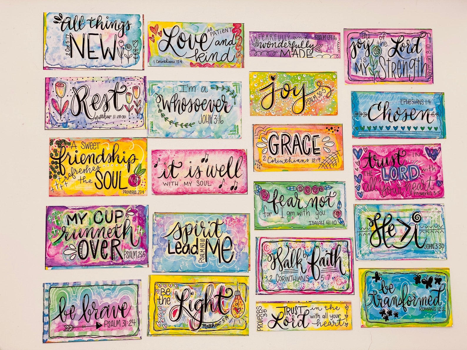 MINI Color Printable Scripture Cards 1 Inspirational Cards - Etsy