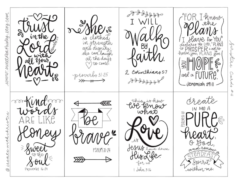 BEST SELLER 100 Downloadable PDF Assorted sized Scripture cards inspirational cards scripture memory scripture cards digital download image 2