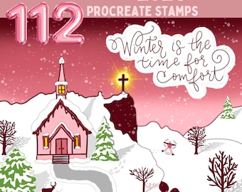 Set von 112 Winter 2026 Procreate Stempeln