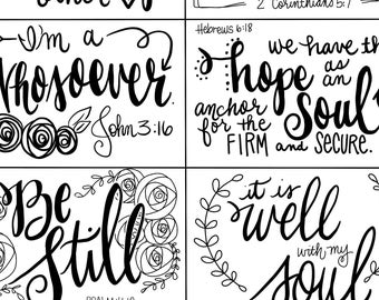 Printable Scripture Cards Bible Verse Coloring Blank Note - Etsy Canada