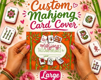 Custom Large Mahjong Card Cover ONLY- Digital File - Orange