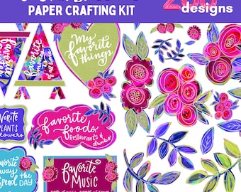 Joyful Blossoms Digitales Papier Bastelset für Junk Journaling, Scrapbooking, Kartenherstellung