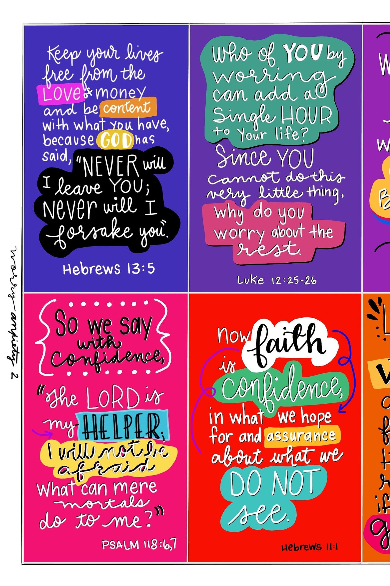 Printable Anxiety Worry Scripture Cards pass it on bible | Etsy