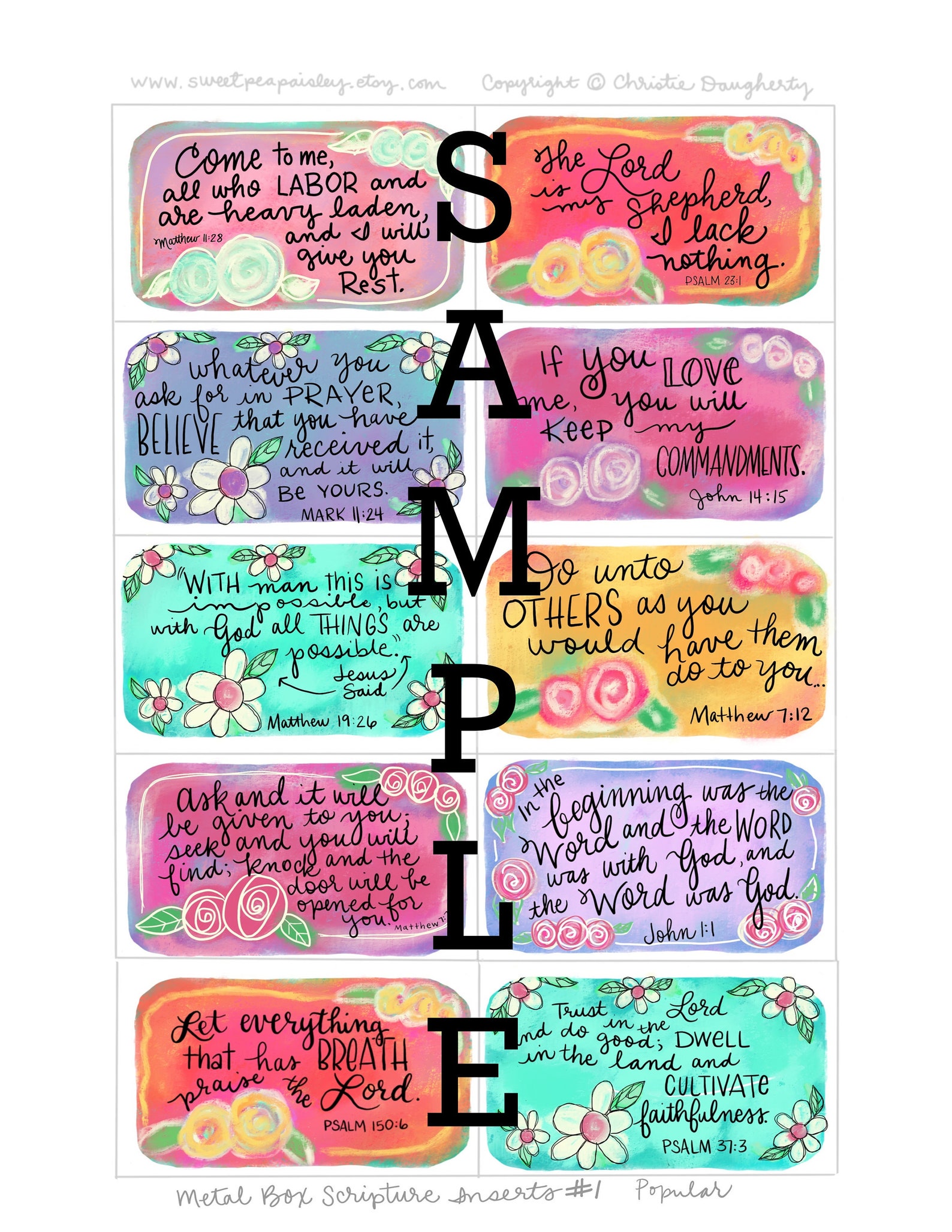 DIY Printable Scripture Cards Fits Altoid Metal Tins PDF - Etsy