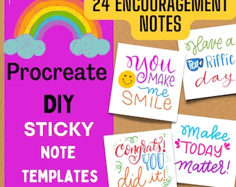 Printable Sticky Note Template: 24 Encouragement Notes (PDF & JPEG)