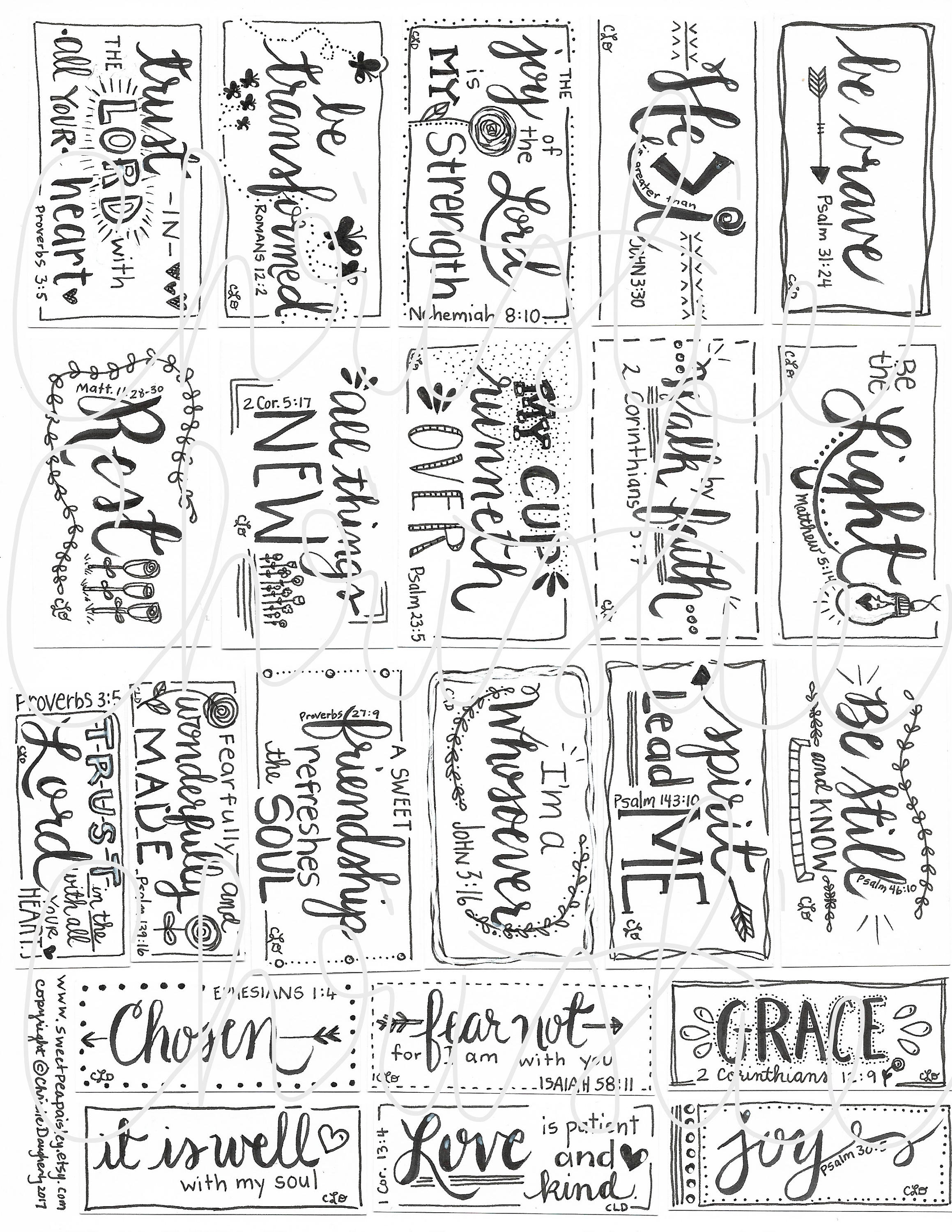 MINI Printable Scripture Cards 1 Inspirational Cards - Etsy