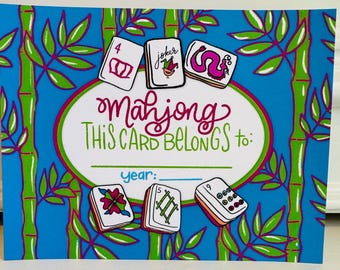 Custom Large Mahjong Card Cover ONLY- Digital File - Blue