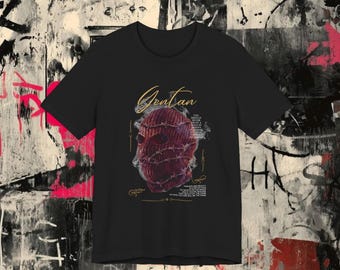 Red Wrapped Skull Graphic Tee | Vintage Gothic Streetwear Shirt | Dark Aesthetic Skull T-Shirt | Retro Typography Tee