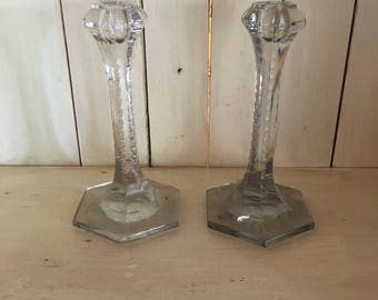 Glass Candlestick Holders