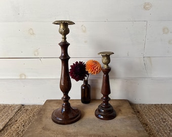 Burl Wood Candlestick Holders