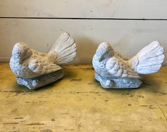 Pair of Cement Pigeons