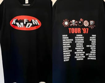 Camiseta Kmfdm Concert Symbols, Gira 1997, Camiseta de Banda, Negra, Tallas S-4XL, Clásica