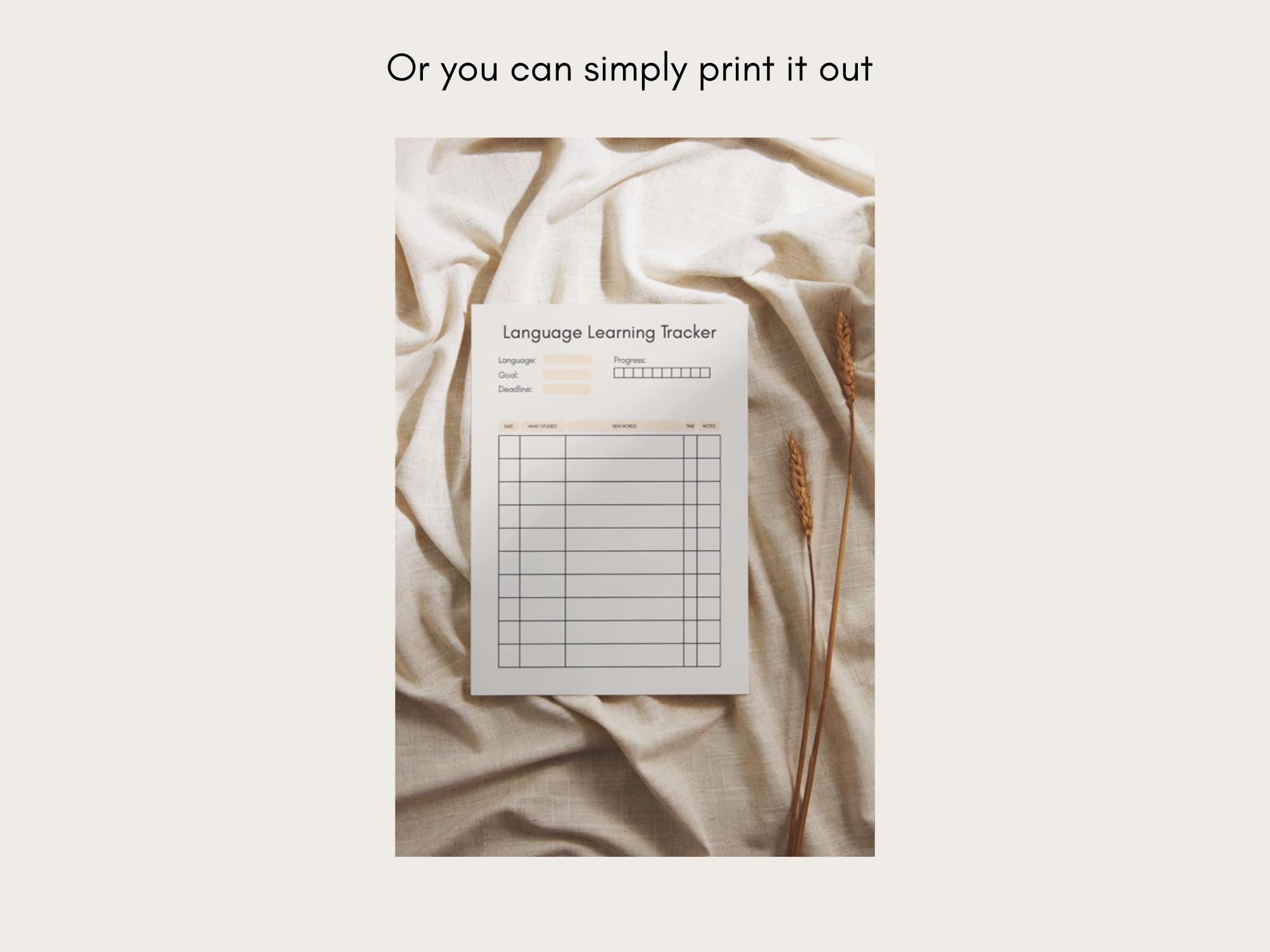 Language Learning Tracker Printable PDF for Beginners (goodnotes ...