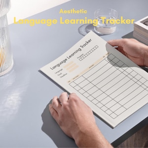 Språkinlärningsspårare Utskrivbar PDF för nybörjare (GoodNotes-mall)
