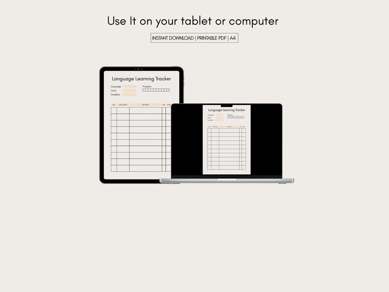 Language Learning Tracker Printable PDF for Beginners (goodnotes ...
