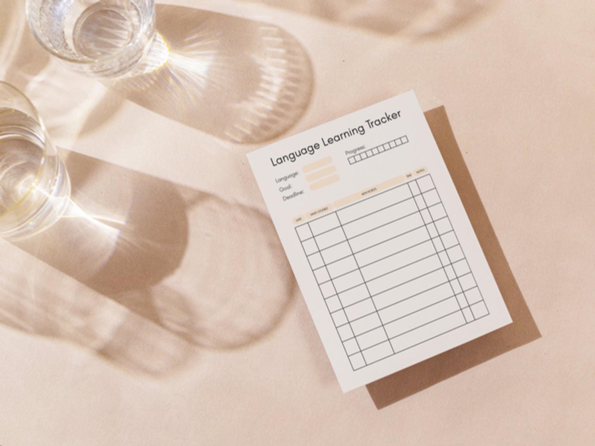 Pdf Template Language Learning Language Learning Tracker Printable PDF for Beginners (goodnotes ...