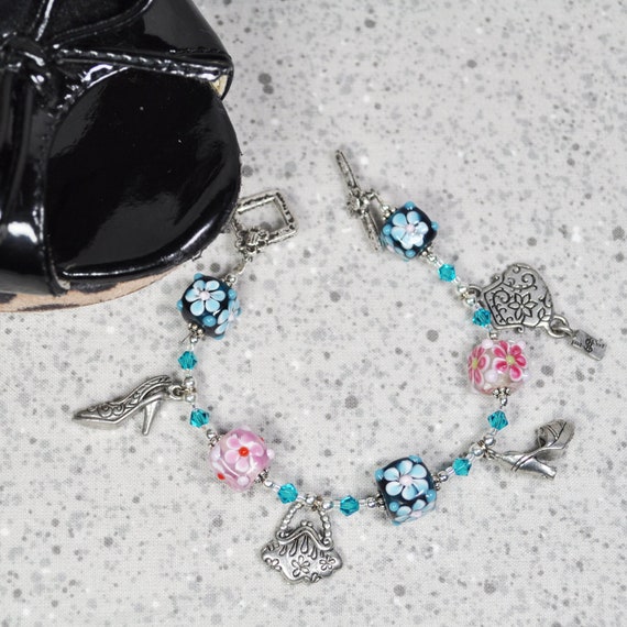 Purse and Shoes Charm Bracelet Etsy