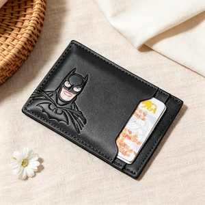 Batman ID-plånbok - Personlig plånbok i äkta läder för män, unik present