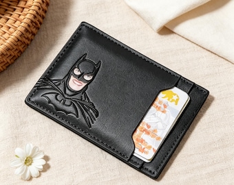 Portafoglio Batman ID - Portafoglio personalizzato in vera pelle per uomo, regalo unico